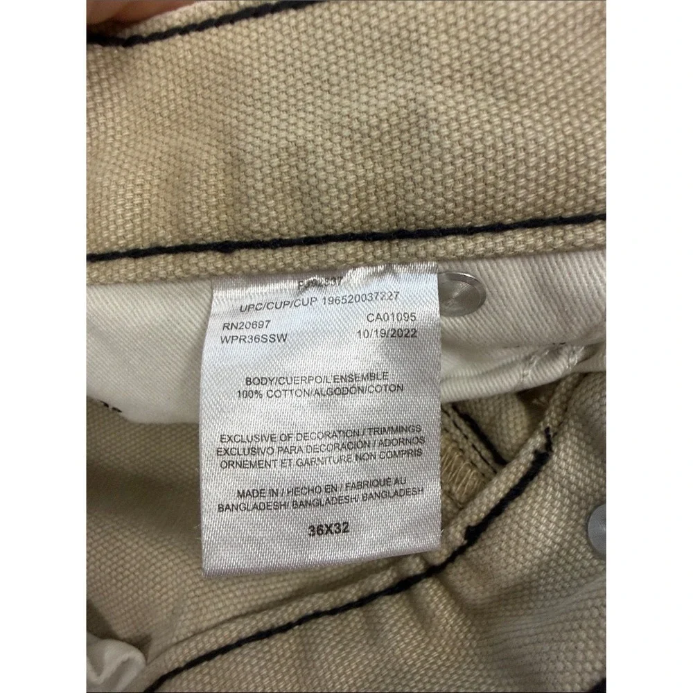 Dickies Khaki Canvas Carpenter Utility Work Pants 36x32